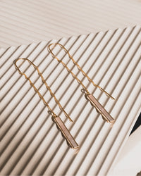 Gold and natural seashell pull-through earrings — The Mallory by Olivia Holland